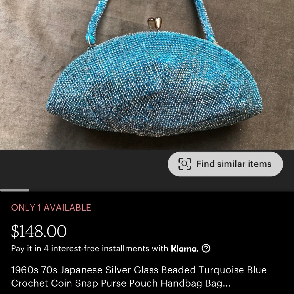 Gorgeous vintage 70s Japanese glass clasp bag - Picture 2 of 2